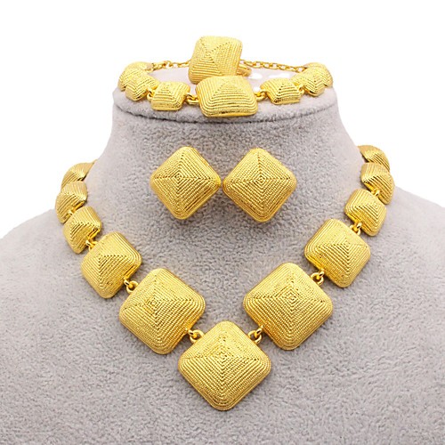 Women's Bridal Jewelry Sets Geometrical European Earrings Jewelry Gold For Wedding Engagement Festival 1 set
Women's Bridal Jewelry Sets Geometrical European Earrings Jewelry Gold For Wedding Engagement Festival 1 set