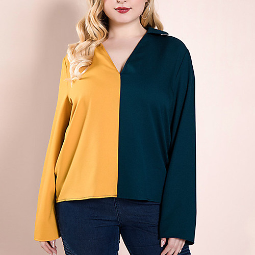 Women's Plus Size Tops Blouse Pullover Sweatshirt Color Block Patchwork Long Sleeve V Neck Streetwear Fall Green Big Size XL XXL 3XL 4XL
Women's Plus Size Tops Blouse Pullover Sweatshirt Color Block Patchwork Long Sleeve V Neck Streetwear Fall Green Big Size XL XXL 3XL 4XL