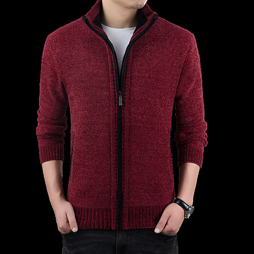 Men's Unisex Stylish Vintage Style Zipper Front Stripe Knitted Color Block Cardigan Sweater Long Sleeve Sweater Cardigans Stand Collar Fall Winter Camel Dusty Blue Black
Men's Unisex Stylish Vintage Style Zipper Front Stripe Knitted Color Block Cardigan Sweater Long Sleeve Sweater Cardigans Stand Collar Fall Winter Camel Dusty Blue Black