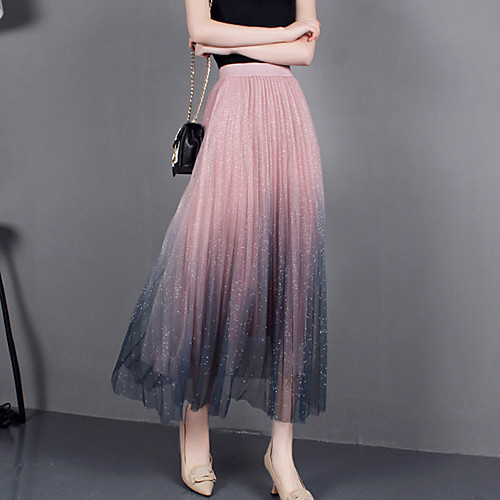 Women's Casual / Daily Weekend Basic Streetwear Maxi Skirts Color Block Layered Tulle Pleated Blue Blushing Pink Green
Women's Casual / Daily Weekend Basic Streetwear Maxi Skirts Color Block Layered Tulle Pleated Blue Blushing Pink Green
