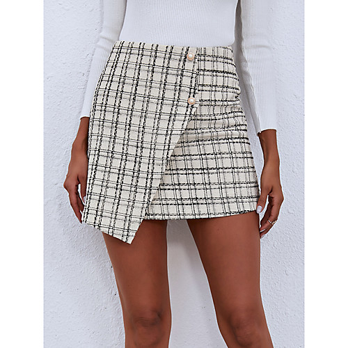 Women's Casual / Daily Weekend Basic Streetwear Short Skirts Plaid Checkered Split Print Beige
Women's Casual / Daily Weekend Basic Streetwear Short Skirts Plaid Checkered Split Print Beige