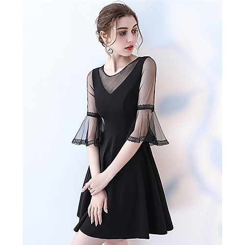 A-Line Minimalist Sexy Engagement Cocktail Party Dress Jewel Neck Half Sleeve Knee Length Tulle with Pleats 2021
A-Line Minimalist Sexy Engagement Cocktail Party Dress Jewel Neck Half Sleeve Knee Length Tulle with Pleats 2021