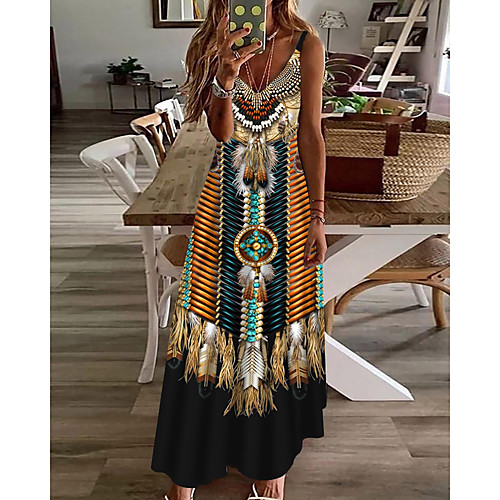 Women's A Line Dress Maxi long Dress Brown Sleeveless Print Color Block Print Spring Summer V Neck Casual Holiday 2021 S M L XL XXL 3XL
Women's A Line Dress Maxi long Dress Brown Sleeveless Print Color Block Print Spring Summer V Neck Casual Holiday 2021 S M L XL XXL 3XL