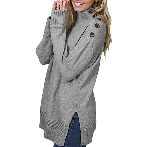 Women's Casual Button Solid Color Pullover Sweater Long Sleeve Sweater Cardigans High Neck Fall Spring Flower ash Flower blue Flower apricot
Women's Casual Button Solid Color Pullover Sweater Long Sleeve Sweater Cardigans High Neck Fall Spring Flower ash Flower blue Flower apricot