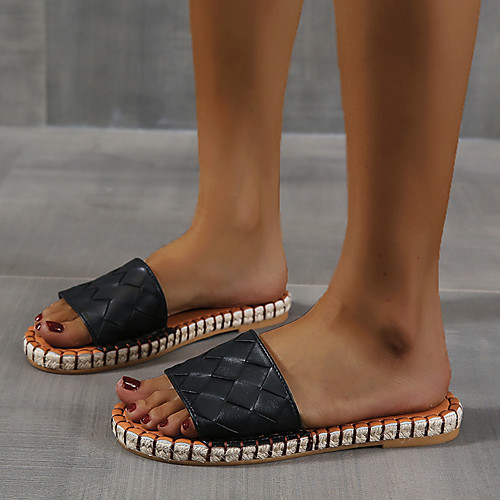 Women's Slippers & Flip-Flops Flat Heel Round Toe Daily PU Solid Colored Almond Black
Women's Slippers & Flip-Flops Flat Heel Round Toe Daily PU Solid Colored Almond Black