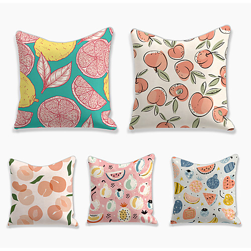 Fruit Double Side Cushion Cover 5PC Soft Decorative Square Throw Pillow Cover Cushion Case Pillowcase for Bedroom Livingroom Superior Quality Machine Washable Outdoor Cushion for Sofa Couch Bed Chair
Fruit Double Side Cushion Cover 5PC Soft Decorative Square Throw Pillow Cover Cushion Case Pillowcase for Bedroom Livingroom Superior Quality Machine Washable Outdoor Cushion for Sofa Couch Bed Chair