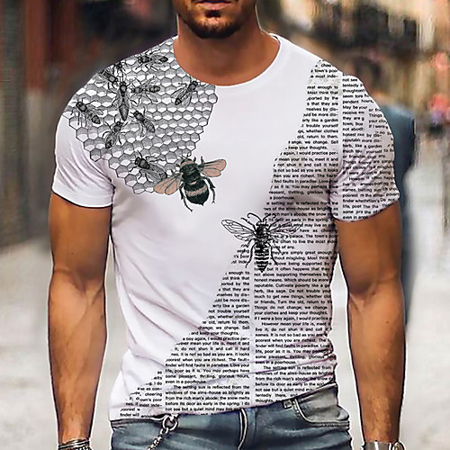 Men's Unisex Tee T shirt Shirt 3D Print Graphic Prints Bee Print Short Sleeve Daily Tops Casual Designer Big and Tall White
Men's Unisex Tee T shirt Shirt 3D Print Graphic Prints Bee Print Short Sleeve Daily Tops Casual Designer Big and Tall White