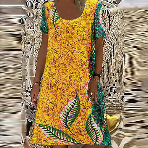 Women's A Line Dress Knee Length Dress Yellow Short Sleeve Floral Print Summer Round Neck Casual 2021 L XL XXL 3XL 4XL
Women's A Line Dress Knee Length Dress Yellow Short Sleeve Floral Print Summer Round Neck Casual 2021 L XL XXL 3XL 4XL