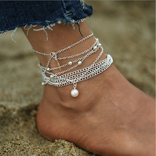 Anklet Stylish Simple Dangling Women's Body Jewelry For Party Evening Street Drop Pearl Alloy Silver 4 Pieces
Anklet Stylish Simple Dangling Women's Body Jewelry For Party Evening Street Drop Pearl Alloy Silver 4 Pieces