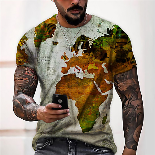 Men's Unisex Tee T shirt Shirt 3D Print Map Graphic Prints Print Short Sleeve Daily Tops Casual Designer Big and Tall Gray
Men's Unisex Tee T shirt Shirt 3D Print Map Graphic Prints Print Short Sleeve Daily Tops Casual Designer Big and Tall Gray