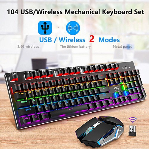 x200 Wireless 2.4GHz / USB Wired Mouse Keyboard Combo Rechargeable / Spill-Resistant Mechanical Keyboard Rechargeable / Waterproof / Mechanical Rechargeable Mouse 2400 dpi
x200 Wireless 2.4GHz / USB Wired Mouse Keyboard Combo Rechargeable / Spill-Resistant Mechanical Keyboard Rechargeable / Waterproof / Mechanical Rechargeable Mouse 2400 dpi