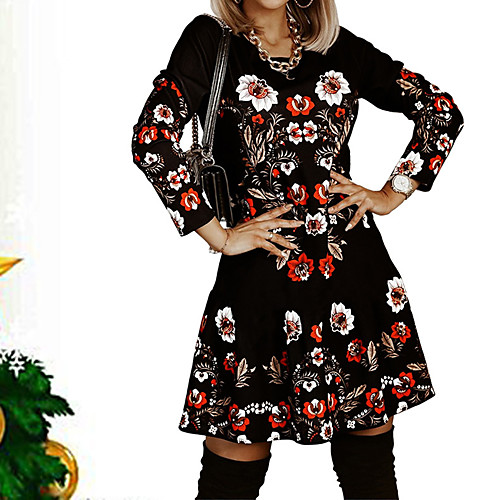 Women's A Line Dress Short Mini Dress Black Red 3/4 Length Sleeve Floral Print Summer Round Neck Casual 2021 S M L XL XXL
Women's A Line Dress Short Mini Dress Black Red 3/4 Length Sleeve Floral Print Summer Round Neck Casual 2021 S M L XL XXL