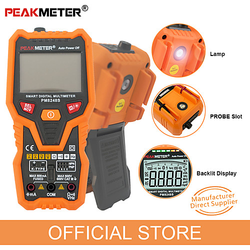 PM8248S Smart Fully AutoRange Professional Digital Multimeter Voltmeter with NCV Frequency Bargraph Temperature Transistor Test
PM8248S Smart Fully AutoRange Professional Digital Multimeter Voltmeter with NCV Frequency Bargraph Temperature Transistor Test