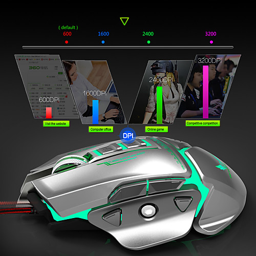 LITBest X400 Wired USB Gaming Mouse / Ergonomic Mouse 3200 dpi 7 Adjustable DPI Levels 11 pcs Keys
LITBest X400 Wired USB Gaming Mouse / Ergonomic Mouse 3200 dpi 7 Adjustable DPI Levels 11 pcs Keys