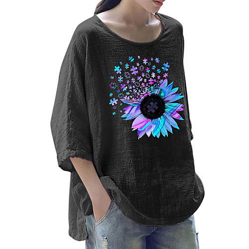 Women's Blouse Shirt Graphic Dandelion Print Round Neck Basic Tops Cotton White Black Beige
Women's Blouse Shirt Graphic Dandelion Print Round Neck Basic Tops Cotton White Black Beige