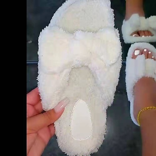 Women's Slippers & Flip-Flops Flat Heel Round Toe Faux Fur Bowknot Solid Colored Camel Pink Gray
Women's Slippers & Flip-Flops Flat Heel Round Toe Faux Fur Bowknot Solid Colored Camel Pink Gray
