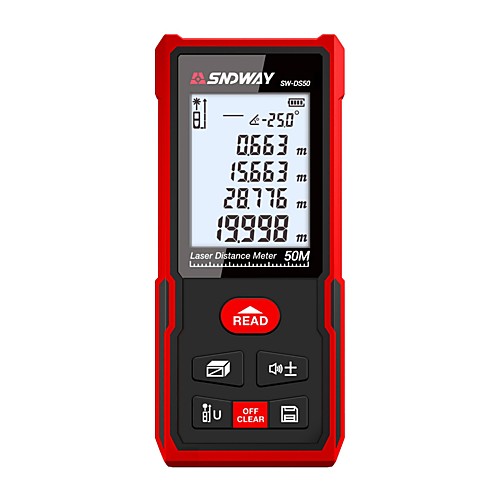 SNDWAY SW-DS50 laser rangefinder distance meter 40m 50m 70m 100m 120m electronic roulette digital trena laser tape measure range finder
SNDWAY SW-DS50 laser rangefinder distance meter 40m 50m 70m 100m 120m electronic roulette digital trena laser tape measure range finder