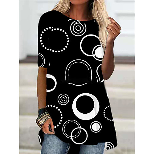 Women's T Shirt Dress Tee Dress Short Mini Dress Rainbow Black Half Sleeve Color Gradient Geometric Print Fall Summer Round Neck Casual 2021 S M L XL XXL 3XL
Women's T Shirt Dress Tee Dress Short Mini Dress Rainbow Black Half Sleeve Color Gradient Geometric Print Fall Summer Round Neck Casual 2021 S M L XL XXL 3XL