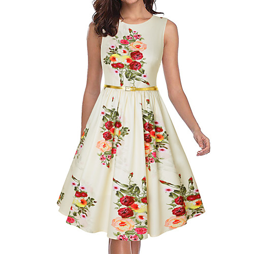 Women's A Line Dress Knee Length Dress Beige Sleeveless Print Print Fall Summer Round Neck Elegant 2021 S M L XL XXL
Women's A Line Dress Knee Length Dress Beige Sleeveless Print Print Fall Summer Round Neck Elegant 2021 S M L XL XXL