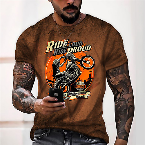 Men's Unisex Tee T shirt Shirt 3D Print Graphic Prints Motorcycle Print Short Sleeve Daily Tops Casual Designer Big and Tall Brown
Men's Unisex Tee T shirt Shirt 3D Print Graphic Prints Motorcycle Print Short Sleeve Daily Tops Casual Designer Big and Tall Brown