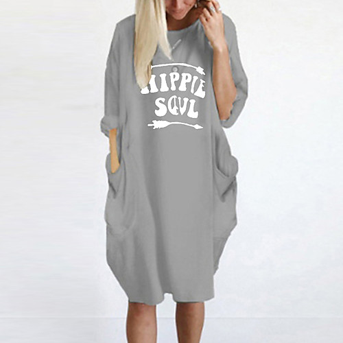 Women's T Shirt Dress Tee Dress Knee Length Dress Blue Yellow Fuchsia Gray Green White Black Long Sleeve Print Letter Spring Summer Round Neck Casual Oversized 2021 S M L XL XXL 3XL 4XL 5XL
Women's T Shirt Dress Tee Dress Knee Length Dress Blue Yellow Fuchsia Gray Green White Black Long Sleeve Print Letter Spring Summer Round Neck Casual Oversized 2021 S M L XL XXL 3XL 4XL 5XL
