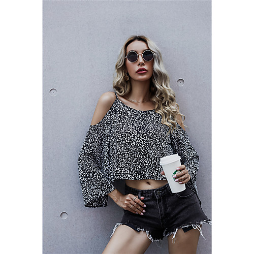 Women's Blouse Shirt Leopard Long Sleeve Cut Out Print Round Neck Basic Streetwear Tops Black
Women's Blouse Shirt Leopard Long Sleeve Cut Out Print Round Neck Basic Streetwear Tops Black