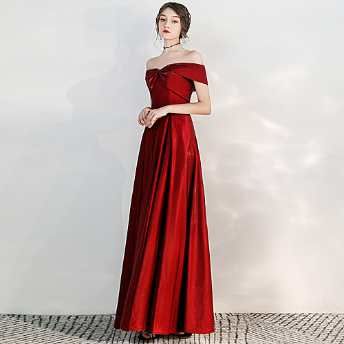 A-Line Glittering Elegant Engagement Formal Evening Dress Off Shoulder Short Sleeve Floor Length Satin with Sash / Ribbon Bow(s) 2021
A-Line Glittering Elegant Engagement Formal Evening Dress Off Shoulder Short Sleeve Floor Length Satin with Sash / Ribbon Bow(s) 2021