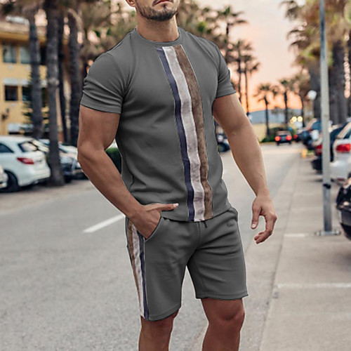 Men's T-shirt Suits Tee T shirt Shirt Striped Graphic Prints Plus Size Short Sleeve Casual Tops Basic Designer Slim Fit Big and Tall Gray Brown Beige
Men's T-shirt Suits Tee T shirt Shirt Striped Graphic Prints Plus Size Short Sleeve Casual Tops Basic Designer Slim Fit Big and Tall Gray Brown Beige