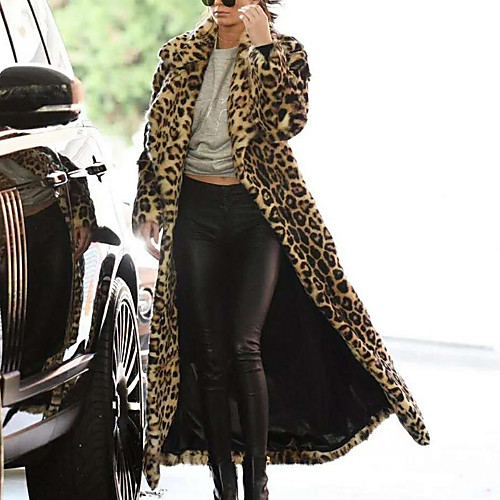 Women's Faux Fur Coat Daily Fall Winter Maxi Coat Regular Fit Warm Chic & Modern Sexy Jacket Long Sleeve Leopard Print Leopard Print Khaki
Women's Faux Fur Coat Daily Fall Winter Maxi Coat Regular Fit Warm Chic & Modern Sexy Jacket Long Sleeve Leopard Print Leopard Print Khaki