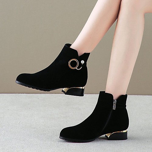 Women's Boots Chunky Heel Round Toe Booties Ankle Boots Daily Synthetics Solid Colored Black
Women's Boots Chunky Heel Round Toe Booties Ankle Boots Daily Synthetics Solid Colored Black