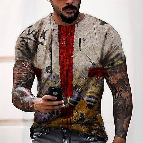 Men's Unisex Tee T shirt Shirt 3D Print Graphic Prints Bee Print Short Sleeve Daily Tops Casual Designer Big and Tall Brown
Men's Unisex Tee T shirt Shirt 3D Print Graphic Prints Bee Print Short Sleeve Daily Tops Casual Designer Big and Tall Brown