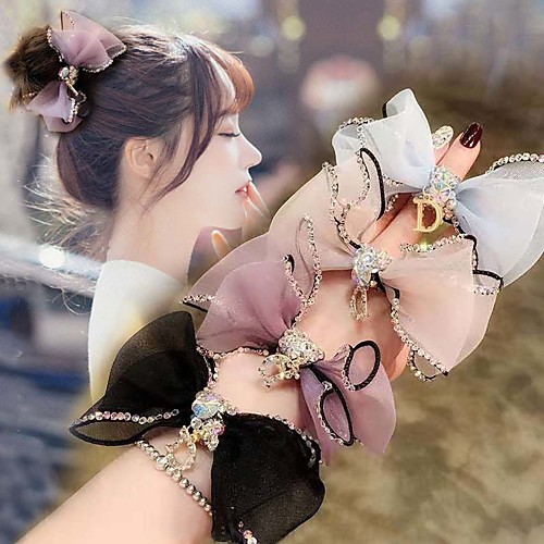 Women's Hair Ties For Wedding Festival Bow Stacking Stackable Rhinestone Fabric Black 1pc
Women's Hair Ties For Wedding Festival Bow Stacking Stackable Rhinestone Fabric Black 1pc