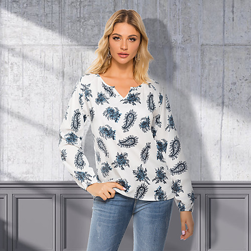 Women's Floral Theme Blouse Shirt Floral Graphic Print V Neck Basic Streetwear Tops White
Women's Floral Theme Blouse Shirt Floral Graphic Print V Neck Basic Streetwear Tops White