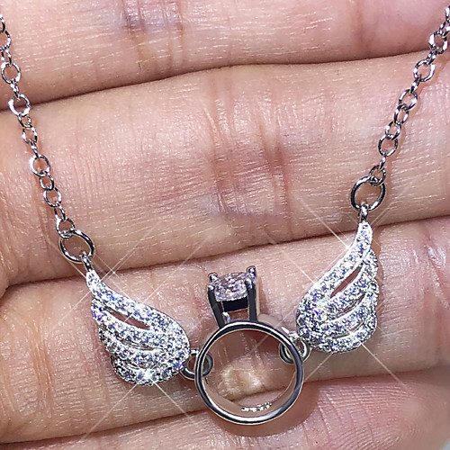Women's Clear AAA Cubic Zirconia Pendant Necklace Monogram Angel Wings Fashion Korean Brass Silver 50 cm Necklace Jewelry 1pc For Street Gift Prom Birthday Party Festival
Women's Clear AAA Cubic Zirconia Pendant Necklace Monogram Angel Wings Fashion Korean Brass Silver 50 cm Necklace Jewelry 1pc For Street Gift Prom Birthday Party Festival