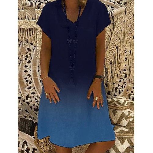 Women's A Line Dress Knee Length Dress Rust Red Yellow Green Sky Blue Black Dark Blue Short Sleeve Multi Color Spring Summer V Neck Casual Loose 2021 S M L XL XXL 3XL
Women's A Line Dress Knee Length Dress Rust Red Yellow Green Sky Blue Black Dark Blue Short Sleeve Multi Color Spring Summer V Neck Casual Loose 2021 S M L XL XXL 3XL