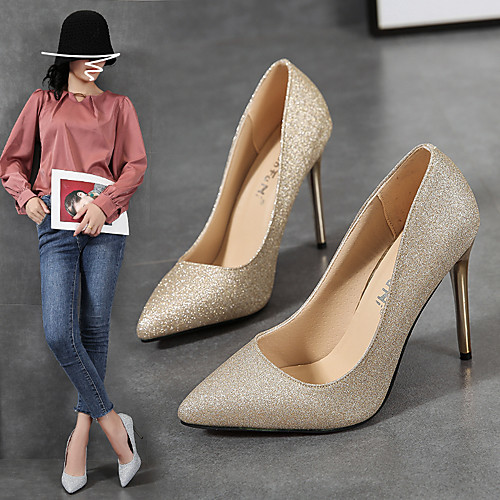 Women's Heels Pumps Pointed Toe Party Wedding PU Sequin Solid Colored Silver Gold Black
Women's Heels Pumps Pointed Toe Party Wedding PU Sequin Solid Colored Silver Gold Black