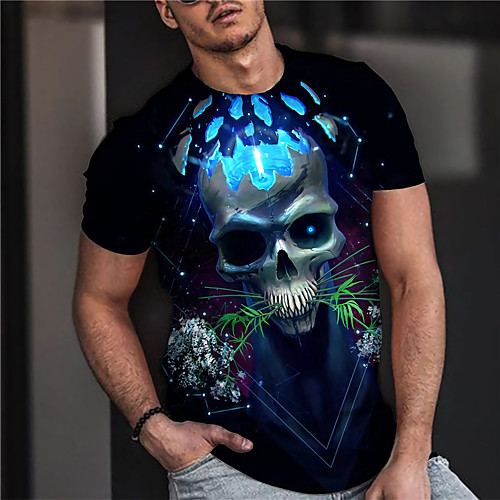 Men's Unisex Tee T shirt Shirt 3D Print Graphic Prints Skull Print Short Sleeve Daily Tops Casual Designer Big and Tall Blue
Men's Unisex Tee T shirt Shirt 3D Print Graphic Prints Skull Print Short Sleeve Daily Tops Casual Designer Big and Tall Blue
