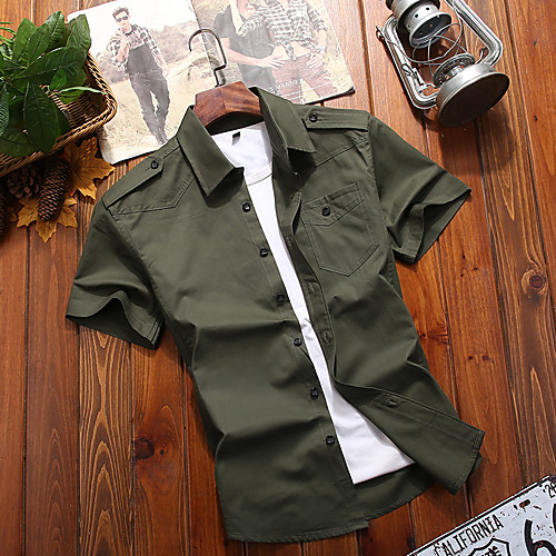 Men's Shirt Solid Color Plus Size Short Sleeve Casual Tops Cotton Simple Blue Army Green Khaki
Men's Shirt Solid Color Plus Size Short Sleeve Casual Tops Cotton Simple Blue Army Green Khaki