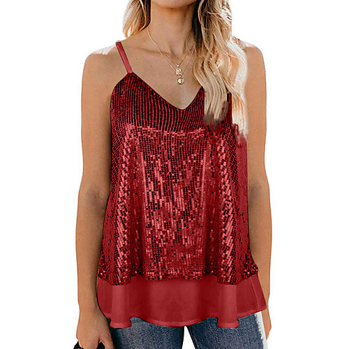 Women's Camisole Tank Top Vest Plain Sequins Layered V Neck Streetwear Tops Yellow Blushing Pink Green
Women's Camisole Tank Top Vest Plain Sequins Layered V Neck Streetwear Tops Yellow Blushing Pink Green