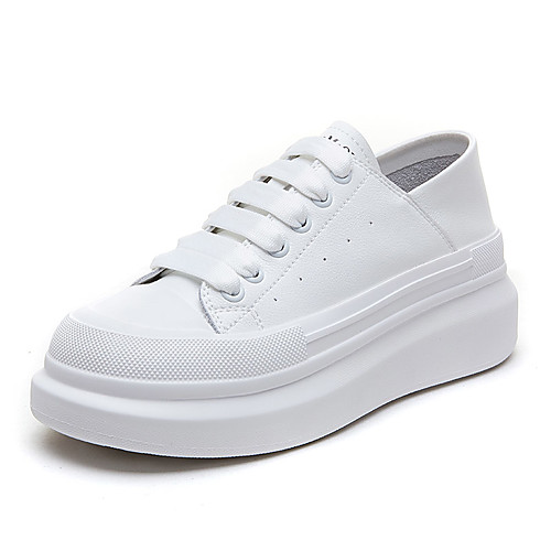 Women's Sneakers White Shoes Flat Heel Round Toe Booties Ankle Boots Daily Home Leather Solid Colored White Black
Women's Sneakers White Shoes Flat Heel Round Toe Booties Ankle Boots Daily Home Leather Solid Colored White Black