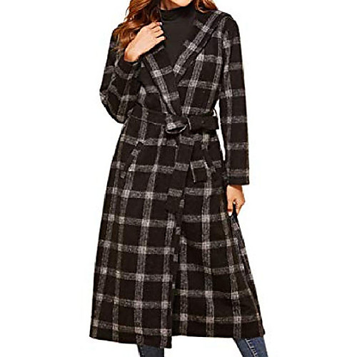 women's classic hooded checker long sleeve belted midi long trench coat outwear (small, black)
women's classic hooded checker long sleeve belted midi long trench coat outwear (small, black)