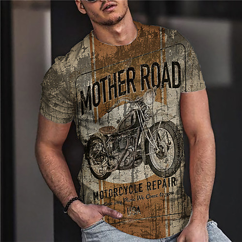 Men's Unisex Tee T shirt Shirt 3D Print Graphic Prints Motorcycle Print Short Sleeve Daily Tops Casual Designer Big and Tall Brown
Men's Unisex Tee T shirt Shirt 3D Print Graphic Prints Motorcycle Print Short Sleeve Daily Tops Casual Designer Big and Tall Brown
