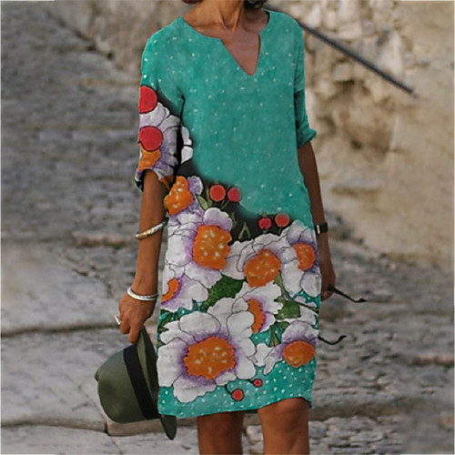 Women's A Line Dress Knee Length Dress Purple Green Dark Gray 3/4 Length Sleeve Floral Print Print Summer V Neck Casual 2021 S M L XL XXL 3XL 4XL 5XL
Women's A Line Dress Knee Length Dress Purple Green Dark Gray 3/4 Length Sleeve Floral Print Print Summer V Neck Casual 2021 S M L XL XXL 3XL 4XL 5XL