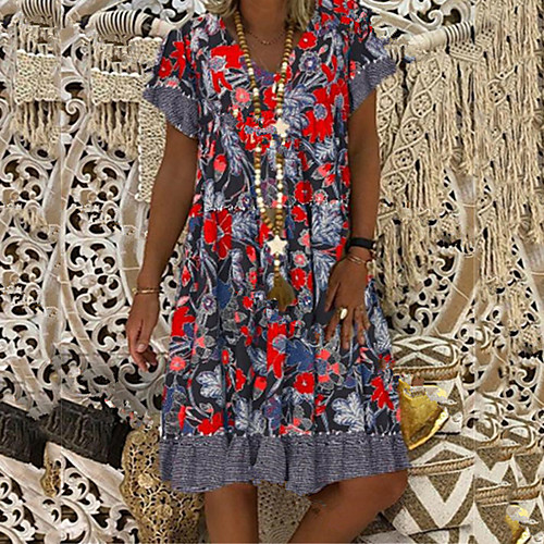 Women's Shift Dress Knee Length Dress Yellow Gray Red Short Sleeve Floral Print Summer V Neck Casual 2021 S M L XL XXL 3XL 4XL 5XL
Women's Shift Dress Knee Length Dress Yellow Gray Red Short Sleeve Floral Print Summer V Neck Casual 2021 S M L XL XXL 3XL 4XL 5XL
