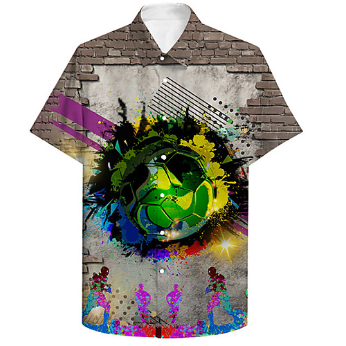 Men's Shirt 3D Print Football Plus Size 3D Print Button-Down Short Sleeve Casual Tops Casual Fashion Breathable Comfortable Brown
Men's Shirt 3D Print Football Plus Size 3D Print Button-Down Short Sleeve Casual Tops Casual Fashion Breathable Comfortable Brown