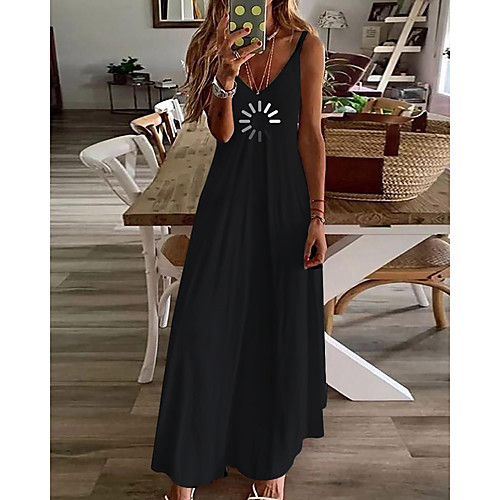 Women's A Line Dress Maxi long Dress Black Sleeveless Print Print Summer V Neck Casual 2021 S M L XL XXL 3XL
Women's A Line Dress Maxi long Dress Black Sleeveless Print Print Summer V Neck Casual 2021 S M L XL XXL 3XL