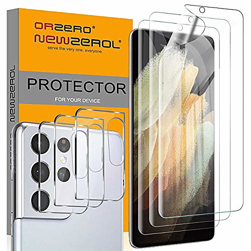 3 pack soft tpu screen protector 3 pack tempered glass camera lens protector compatible for samsung galaxy s21 ultra 5g, anti-scratch bubble-free (lifetime replacement)
3 pack soft tpu screen protector 3 pack tempered glass camera lens protector compatible for samsung galaxy s21 ultra 5g, anti-scratch bubble-free (lifetime replacement)