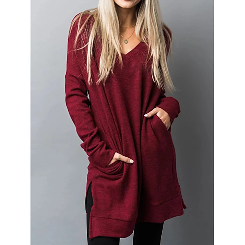 Women's Shift Dress Knee Length Dress Blue Yellow Green Black Red Long Sleeve Solid Color Fall Spring Casual 2021 M L XL XXL XXXL
Women's Shift Dress Knee Length Dress Blue Yellow Green Black Red Long Sleeve Solid Color Fall Spring Casual 2021 M L XL XXL XXXL