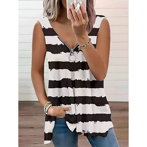 Women's Holiday Bohemian Theme Blouse Striped Zipper Quarter Zip V Neck Tops Loose Blue Purple Wine / Going out
Women's Holiday Bohemian Theme Blouse Striped Zipper Quarter Zip V Neck Tops Loose Blue Purple Wine / Going out