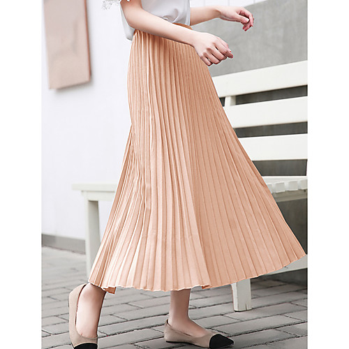 Women's Vacation Casual / Daily Basic Streetwear Maxi Skirts Solid Colored Pleated Yellow Green Orange
Women's Vacation Casual / Daily Basic Streetwear Maxi Skirts Solid Colored Pleated Yellow Green Orange